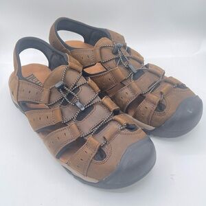 DULUTH TRADING CO Wild Boar Oiled Leather Sandal Shoe Men 14 Style 60943